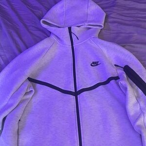 Nike Tech Light Gray Zip-Up Hoodie